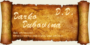 Darko Dubovina vizit kartica